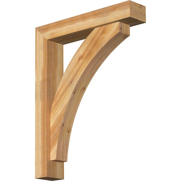 Ekena Millwork Thorton Block Rough Sawn Bracket w/ Offset Brace, Western Red Cedar, 6"W x 30"D x 38"H BKT0604X30X38THR05RWR - main
